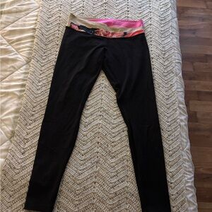 Lululemon Leggings with Floral Waistband